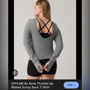 Offline by Aerie thumbs up ribbed scoop back t-shirt